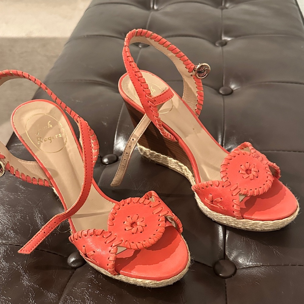 Jack Rogers Coral Braided Wedge Sandals